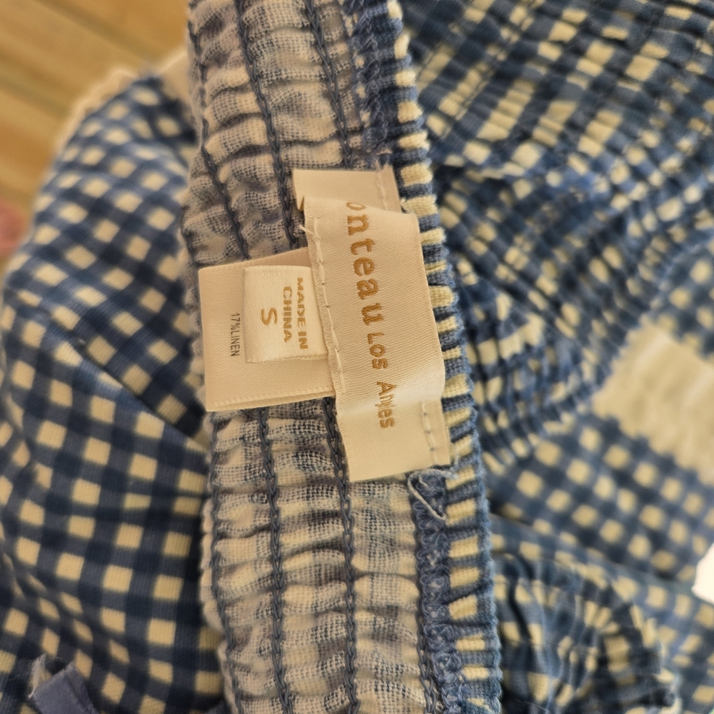 Monteau Blue and White Gingham Tank Top - Picture 3 of 5